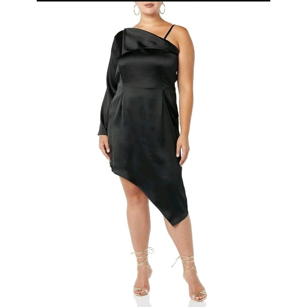 Making the Cut NWT Season 3 Ep 3 Jeanette Satin One Sleeve Asymmetric Dress Sz L